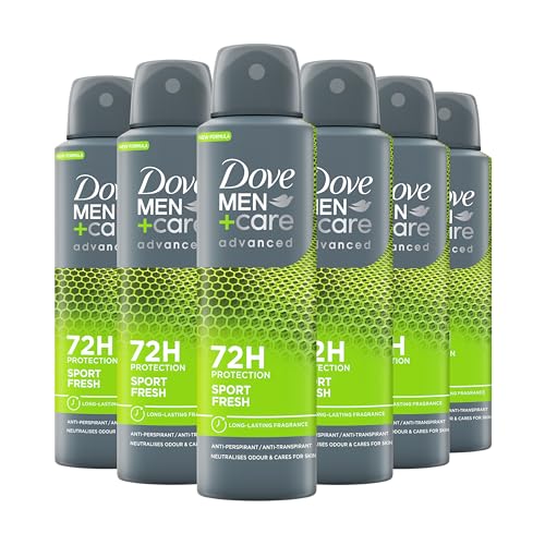 Dove Men+Care Advanced Sport Fresh Anti-Transpirant Deodorant Spray, tot 72 uur bescherming tegen zweet en nare geurtjes - 6 x 150 ml - Voordeelverpakking