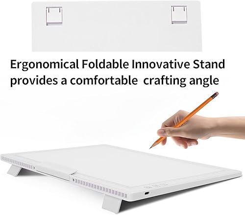 Miniatura 3 de TOHETO - Almohadilla de luz LED inalámbrica A4 con bolsa de transporte soporte innovador y clip superior caja de luz recargable continua regulable y