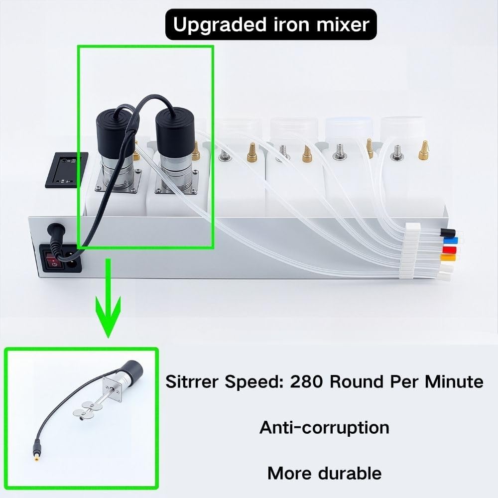 DTF CISS Kit for ET-8550 L1800 L805, Dual White Tank Auto Stirrer image 4