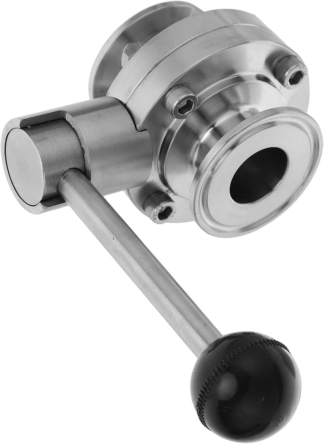 GALPADA Stainless Steel Sanitary Butterfly Valve 304 Φ25 .5 Lightweight Manual Lever Handle Water Shut off Valve for Brewing Dairy Wine