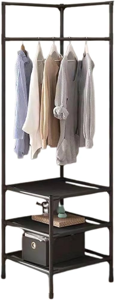 Szaluyk Perchero Esquinero Para Ropa – Estante De Pie Para Entrada – Estante Para Zapatos Del Hogar, Estante De Ropa Que Ahorra Espacio Para Lavandería, Dormitorio, Sala De Estar