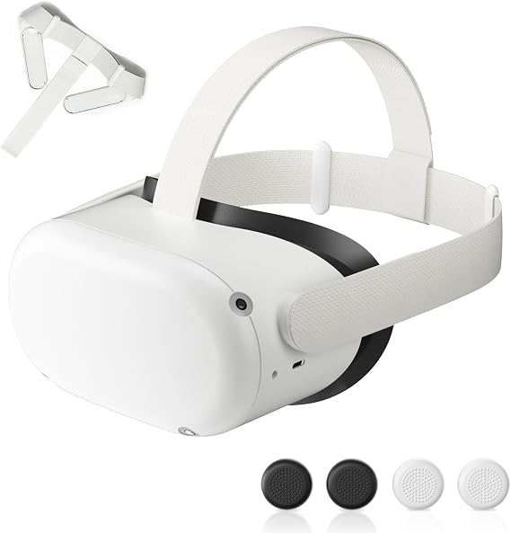 OLCLSS Original Replacement Head Strap for Meta Quest 2,Head Strap for Oculus Quest 2,with 2 Pair Thumb Grip Caps, Strap for Meta Quest 2,Strap for Oculus Quest 2