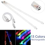 Bright LED Light Up Drumsticks, Rechargeable 13 Color Changing Drum Sticks with USB Charge Wire, Glow in The Dark Drum Sticks for Professional Musical Practice, Drummer Gifts Personalized Drumstick