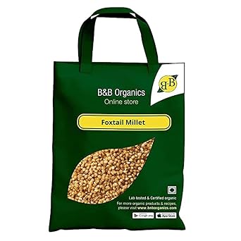B&B Organics Foxtail MIllet5 kg / 11 pound/Thinai Arisi/Whole Grain Millet/Fibre Rich Milet/Chemical Free/Indian Millet