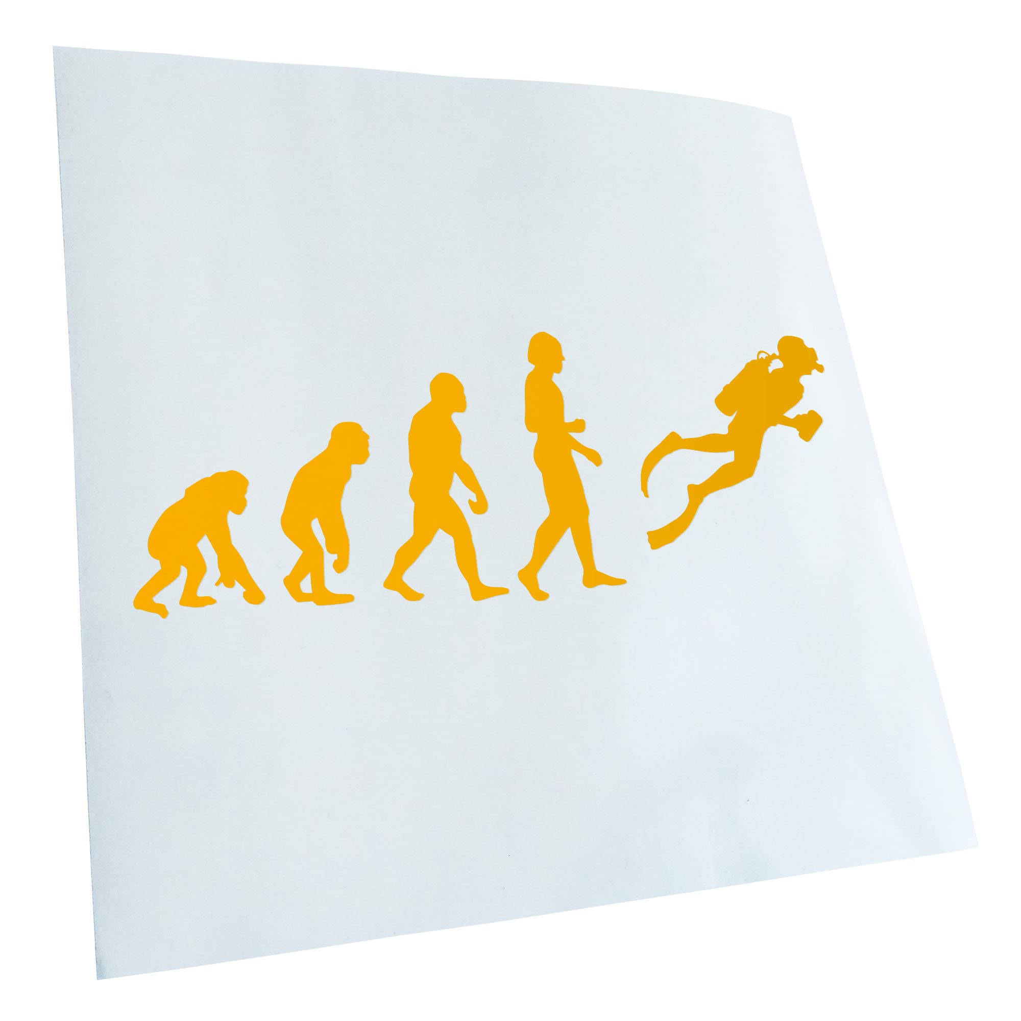 Kiwistar - Car Sticker - Yellow - 40 x 14 cm Evolution Diver Snorkelling - Rear Window Car Sticker Weatherproof for Car Truck Moped Truck - Sticker Exterior Self-Adhesive Tuning Accessories for