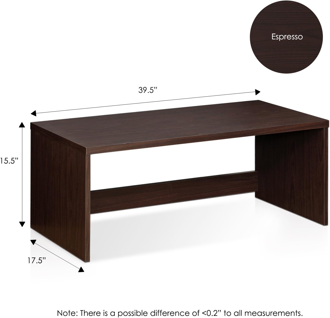 Furinno Indo Low Rise Tatami Writing Desk, Espresso