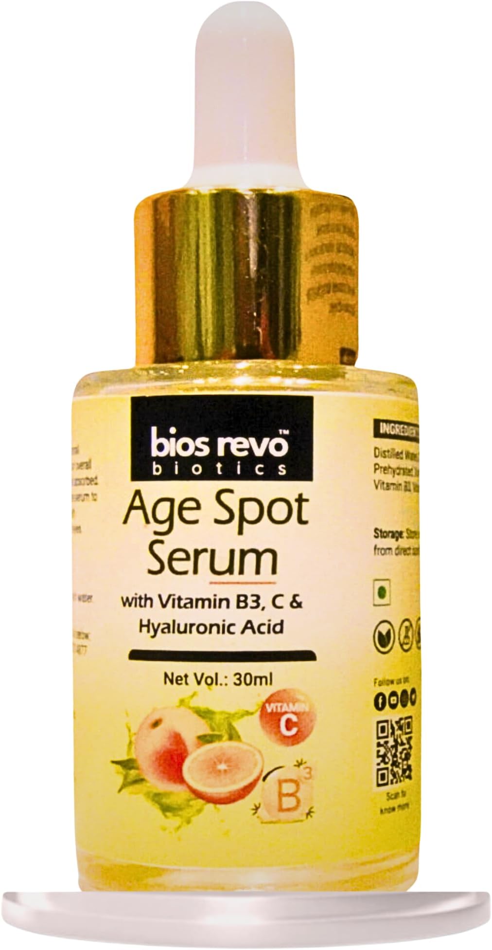 Bios Revo Biotics Anti Ageing Serum- Age Spot Facial Serum, Fights Aging, Reduces Fine Lines, Brightens Skin, for oily skin, for dry skin, for men & women, 30 ml