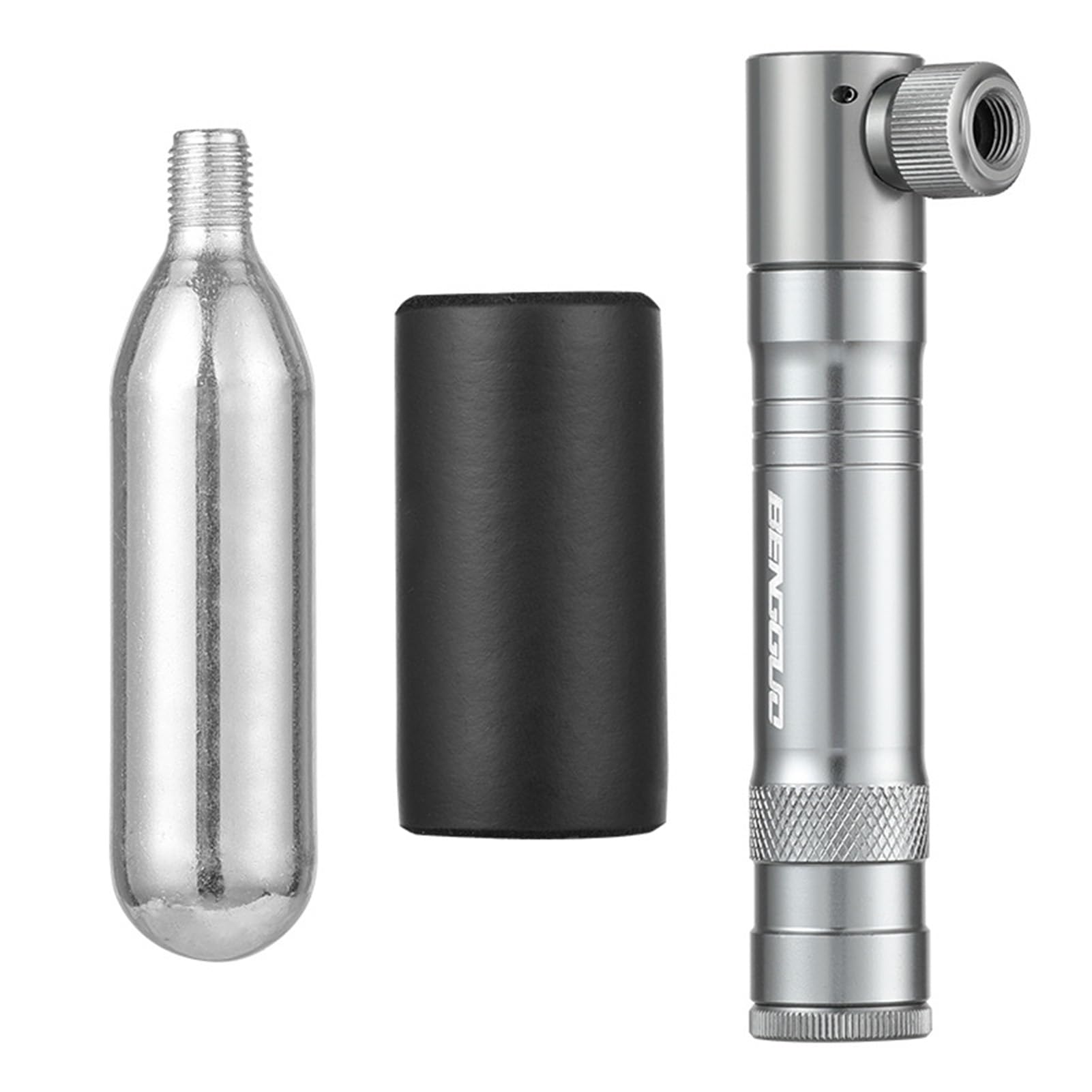 Zestaw do naprawy opon rowerowych, przenośny, wielofunkcyjny zestaw naprawczy wtyczki próżniowej ze stopu aluminium, pompka CO2, rower szosowy, zestaw do naprawy opon (tytan)