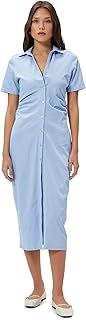 KOTON womens Draped Buttoned Midi Dress