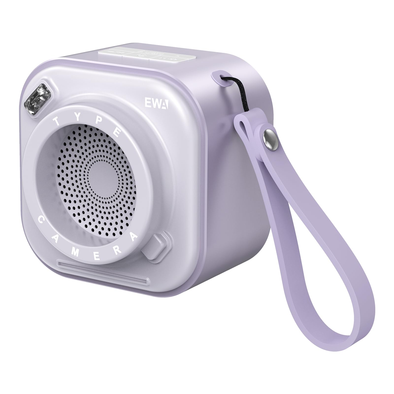 EWAA110 Small Bluetooth Speaker with Loud Stereo Sound, Portable Wireless Speaker with Flashlight, 12 Hour Playtime, Support TF Card, Mini Speaker for Travel, Home, Outdoor Party Lightpurple