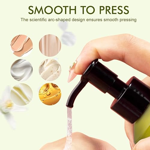 Miniatura 6 de Botella de prensa de vidrio esmerilado recargable portátil de 2.0 fl oz/2 oz botella de prensa de vidrio esmerilado cosmético de limpieza emulsión