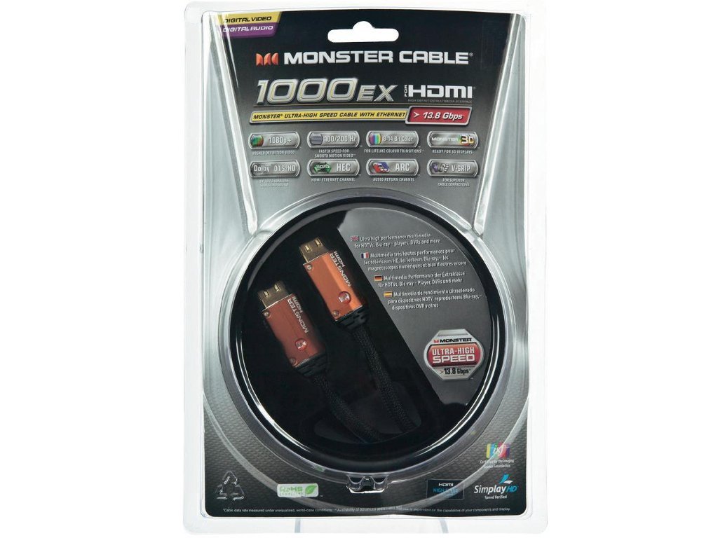 Monster Ultra High Speed HDMI kablo 1000HDEXS Ethernetli (1 metre) 3D uyumlu 1 Meter MC 1000HDEXS-1M EU