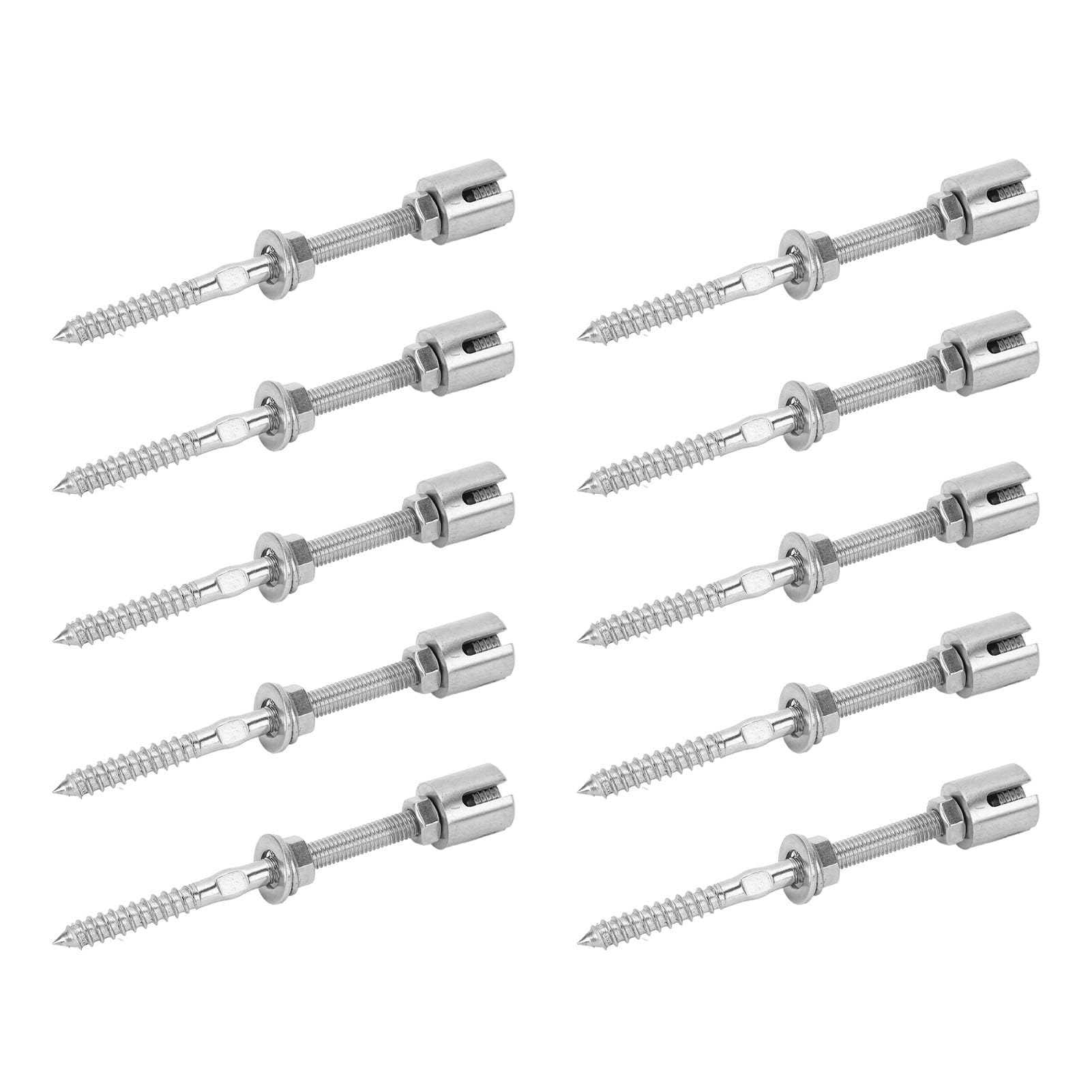 Morsetti per Cavi Incrociati, Morsetti per Cavi Incrociati in Acciaio Inossidabile 316, 10 Pezzi Funzionamento Semplice Lunga Durata per Applicazioni su Ringhiere (4mm)