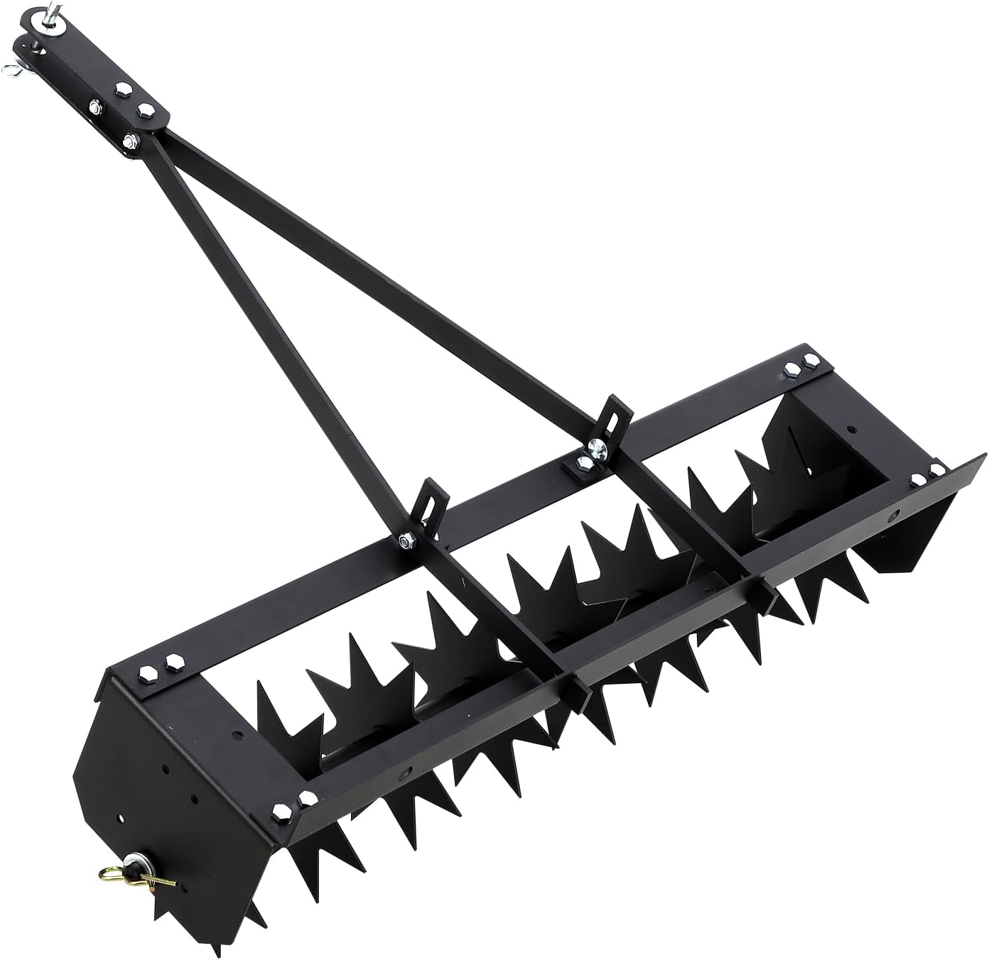 32 in Tow Behind Spike Aerator, Tow Behind Lawn Plug Aerator with Soil Penetrator Spikes for Lawn, Yard and Garden