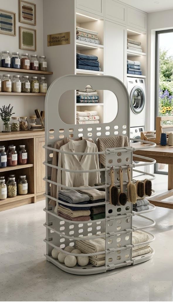 Sakar Wall Mounted Laundry Basket with Magic Sticker | Foldable Hanging Mesh Laundry Hamper | Portable Dirty Clothes Organizer Bag for Bathroom, Bedroom, Kids Room, Laundry Room & Washing Area-image-28