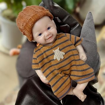 Abenduot 5" Mini Palm Soft Full Body Silicone Baby Doll Realistic Silicone Anatomically Correct Boy Doll
