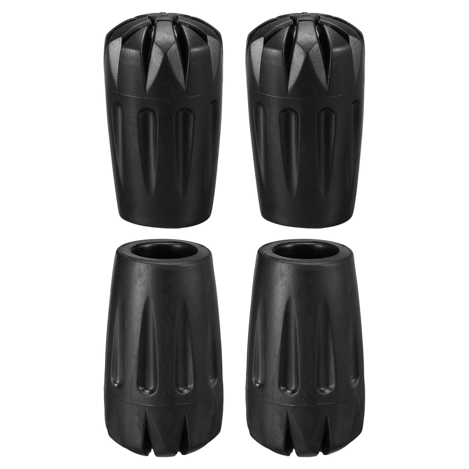 M METERXITY 4個セット トレッキングポール先端キャップ - 杖 交換用キャップ スキースティック先端アクセサリー アウトドアハイキングポールに適用(内径0.41" 黒)