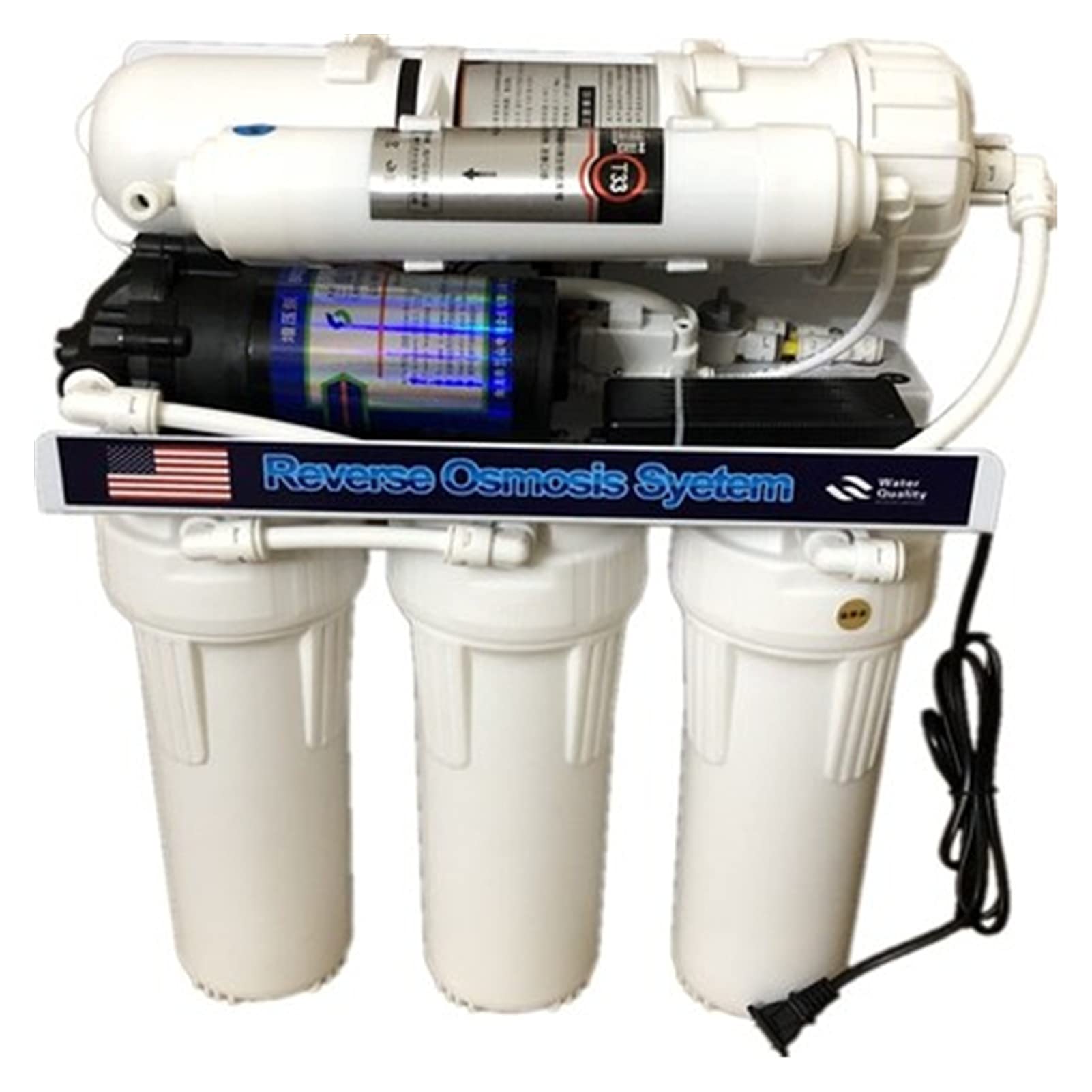 1 Set 600GPD Umkehrosmosesystem Reine Wassermaschine Umkehrosmose Wasserfilter Teile RO Wasserpumpe Salz Chlorinator