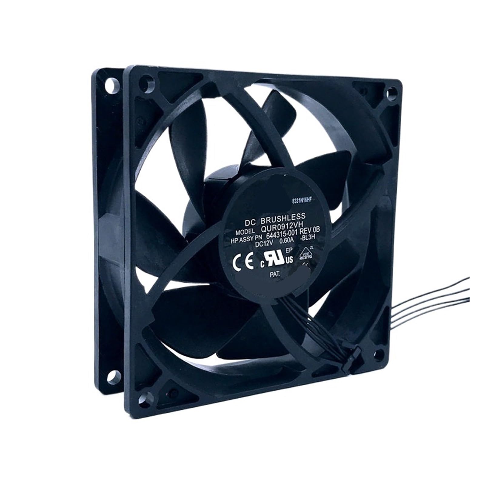 PEQYUACTE QUR0912VH 9CM 92mm 92 * 92 * 25mm 12V 0.60A 4lines Fan