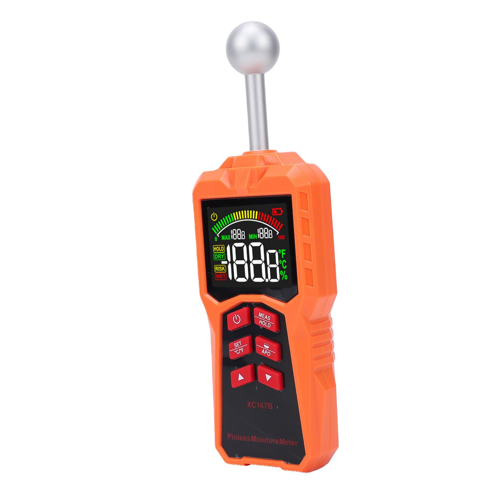 Fafeicy Medidor de Humedad sin Clavijas con Sensor de Bola para Pruebas No