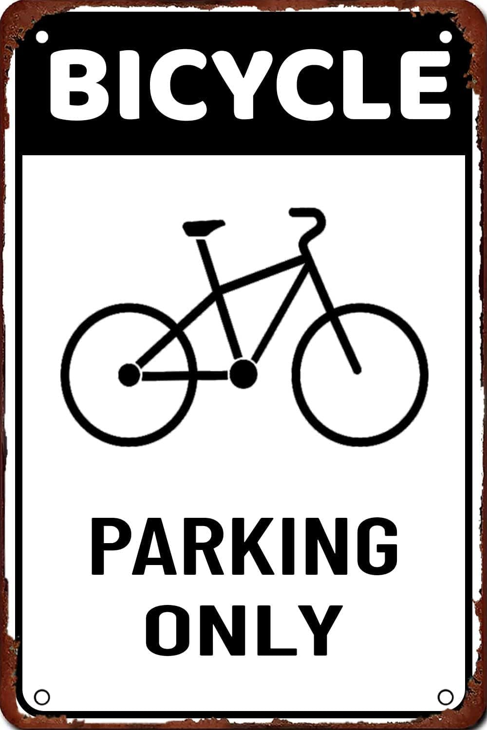 SMAZDFXX Funny Metal Sign Bicycle Parking Only Tin Signs for Bicycle Shop Wall Decor Man Cave Bar Plaque Poster for Cafe Bar Pub Beer Wall Decor Art Sign 12"x16"