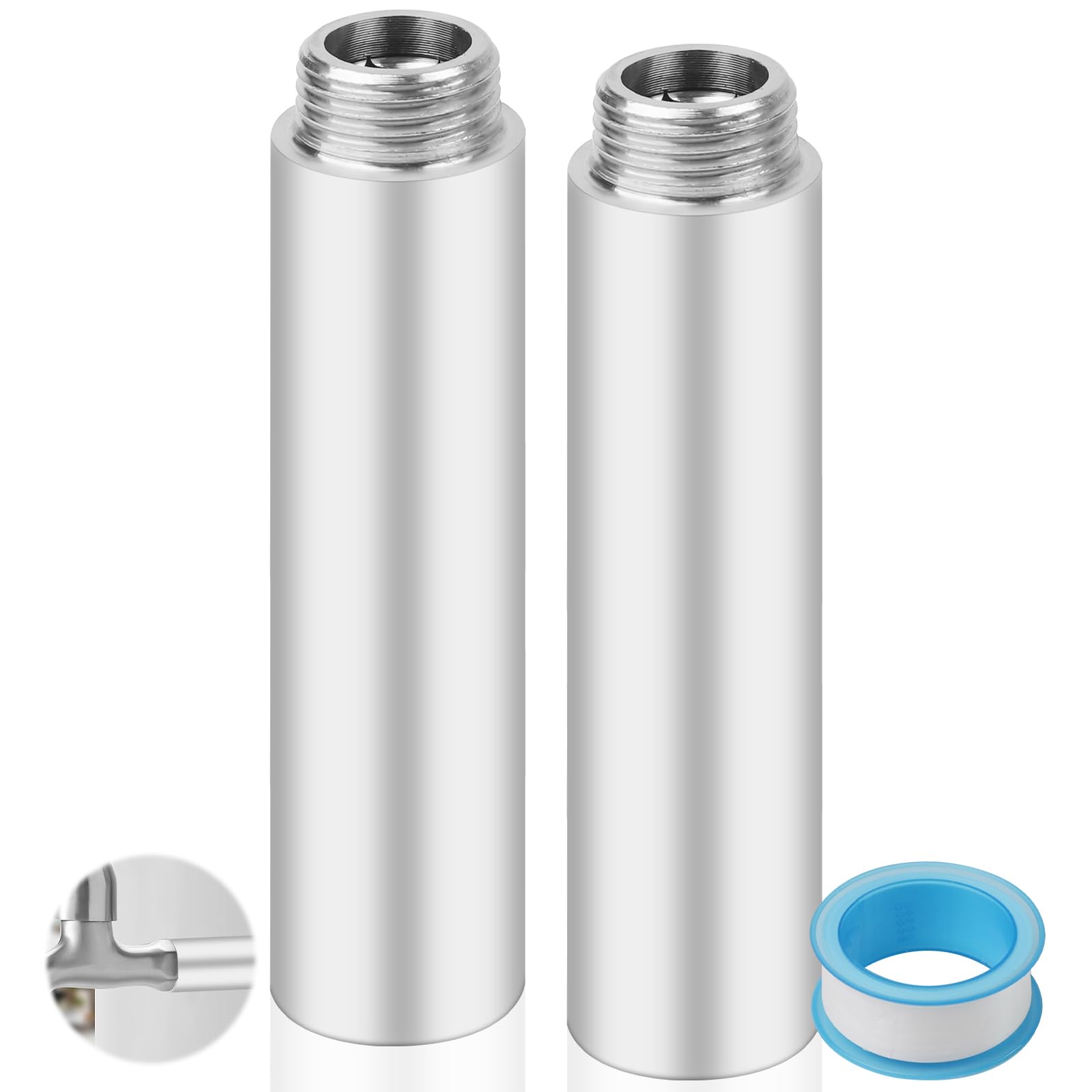 4 Prolunghe Rubinetto In Ottone 1/2” – 2 Da 10 Mm E 2 Da 15 Mm Per Valvole E Docce, Antigoccia