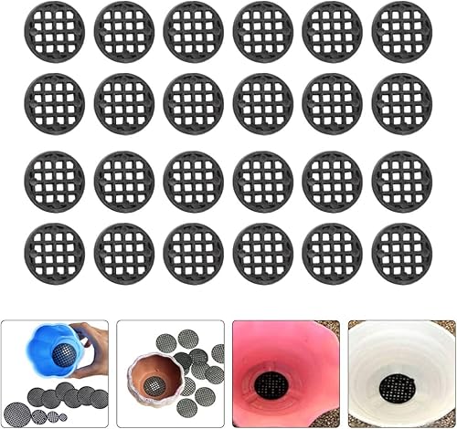 Miniatura 4 de Yardwe 100 cojines de pantalla para macetas de pérdida de agujeros inferiores, almohadillas de malla para bonsái, alfombrilla de rejilla, tapete de