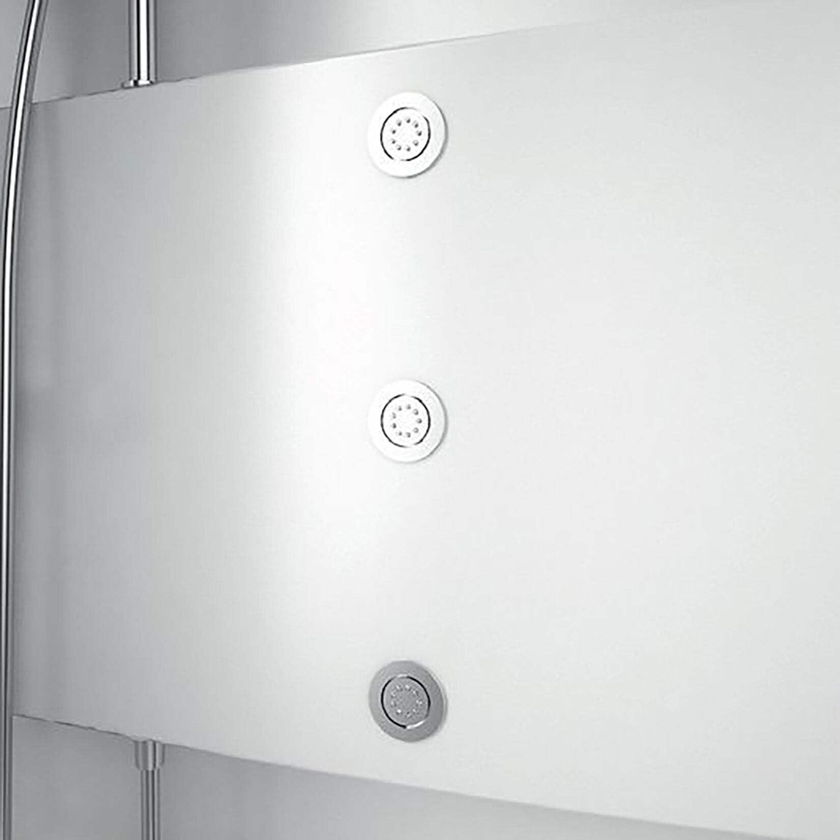 Novellini Media 2.0 A Hidromasaje Techo Alcachofa 90x70 cm Cabina Ducha Multifunción Apertura Deslizante Montaje DX SX Mezclador Termostático Cristal Transparente Perfil Silver Altura 226 cm