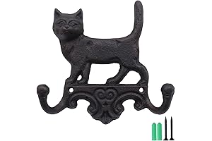 Cast Iron Cat Key Hooks for Wall, Decorative Cat Family Key Holder...