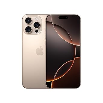 iPhone 16 Pro Max 256 GB: 5G Mobile Phone with Camera Control, 4K 120 fps Dolby Vision and a Huge Leap in Battery Life. Works with AirPods; Desert Titanium - image, photos