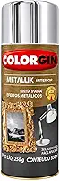 Spray Tinta Cromada Colorgin Metallik 350ml Efeito Metálico Brilhante Para Metal Madeira Decoração