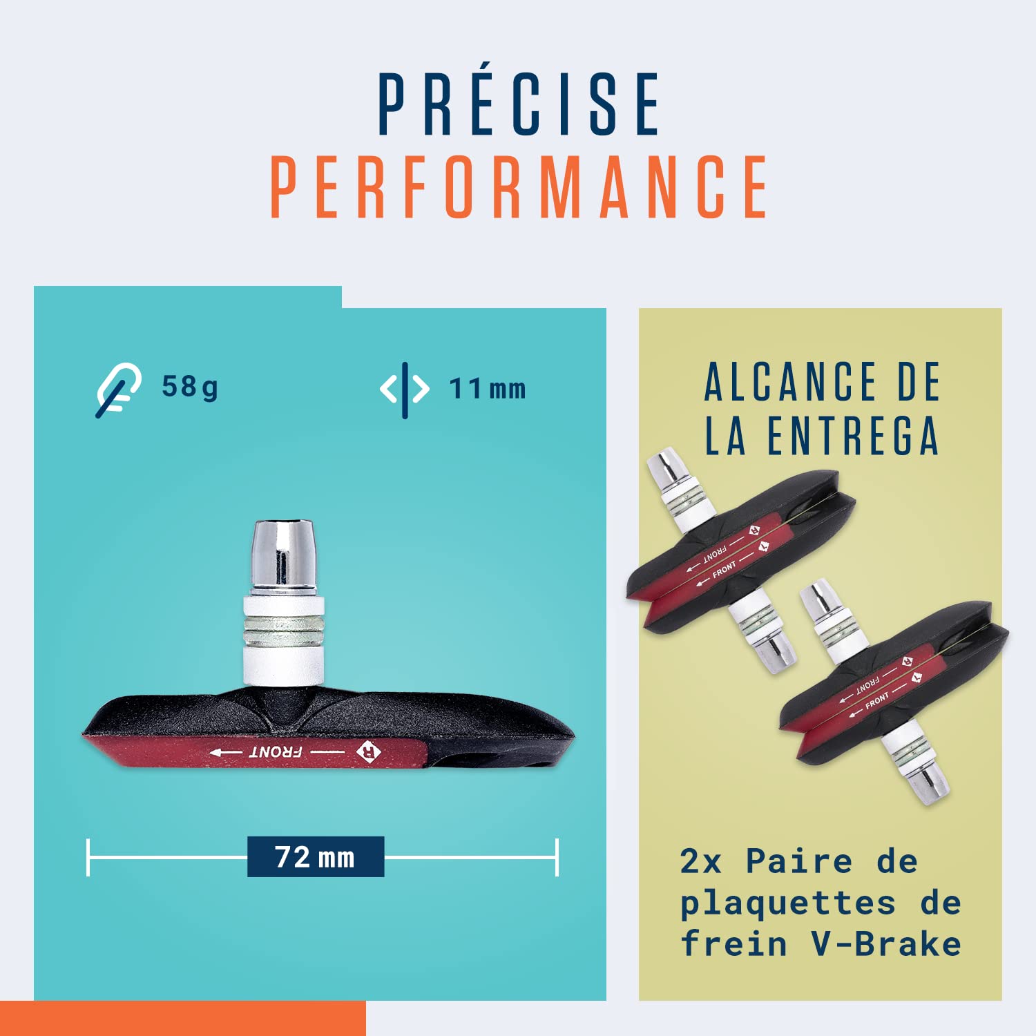 Jagwire Mountain Sport Patin De Frein Sur Jante V-Brakes 50 Paires Vtt 26 Pouces JAGWIRE