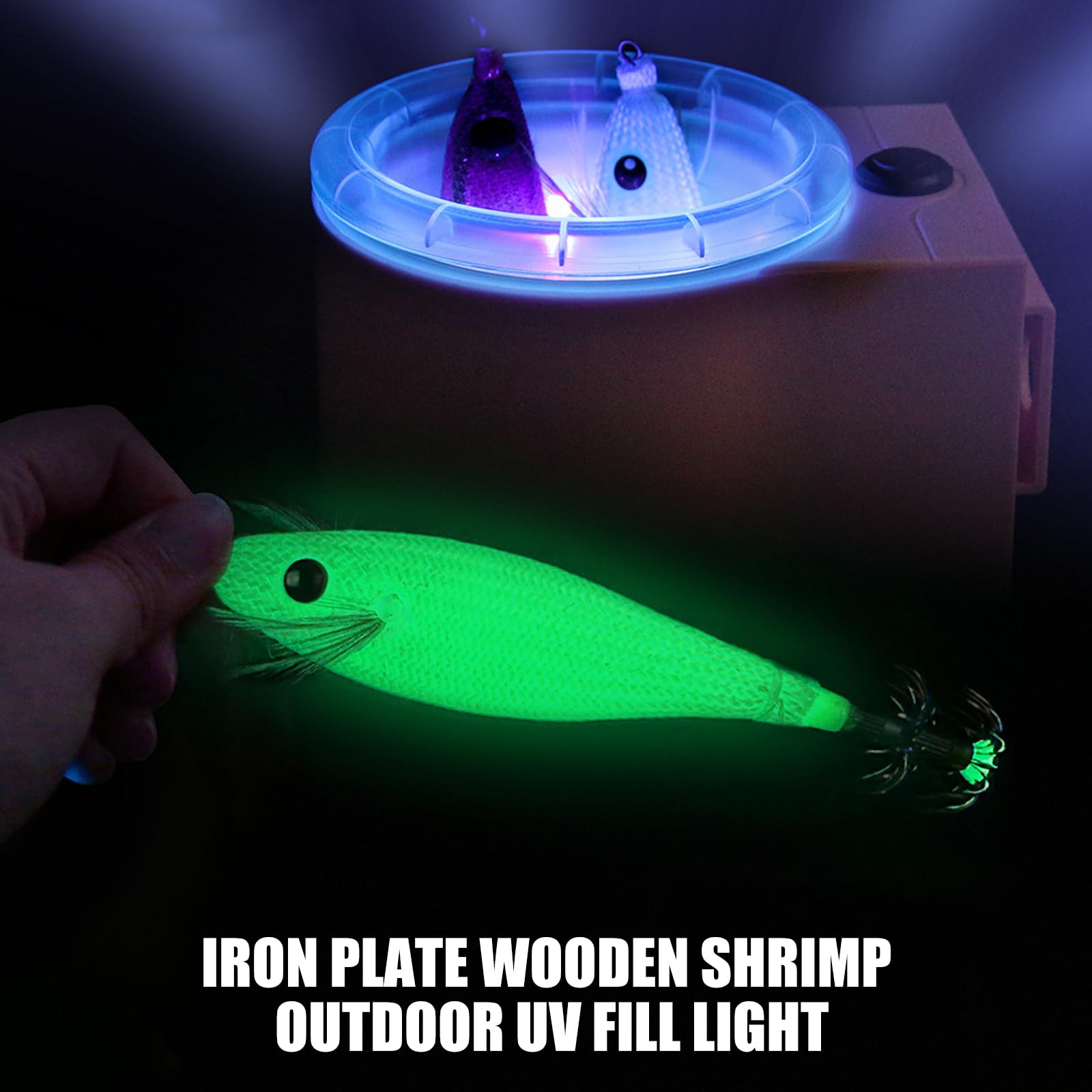 mioosho LED Iron Plate Baits Fill Light Night Light Fill Light Waterproof Battery Powered Fishing Light for Outdoor Fishing