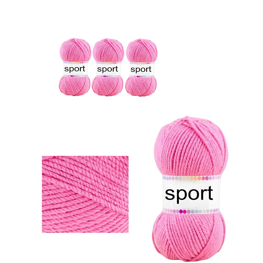 Sport Gruesa-4pcs 100% Acrílico, Aguja de tricotar nº 7 mm, Crochet 5 mmpara DIY y Para Ganchillo, Crochet, Temporada de Primavera-Verano(Color 008) PLUS HOME