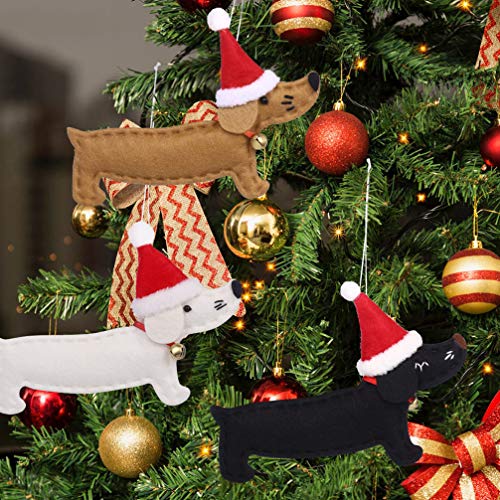 SEWACC Dackel-Form Hängende Dekoration Weihnachtsbaumschmuck Fensteranhänger Dackel-weihnachtsschmuck Christbaumanhänger