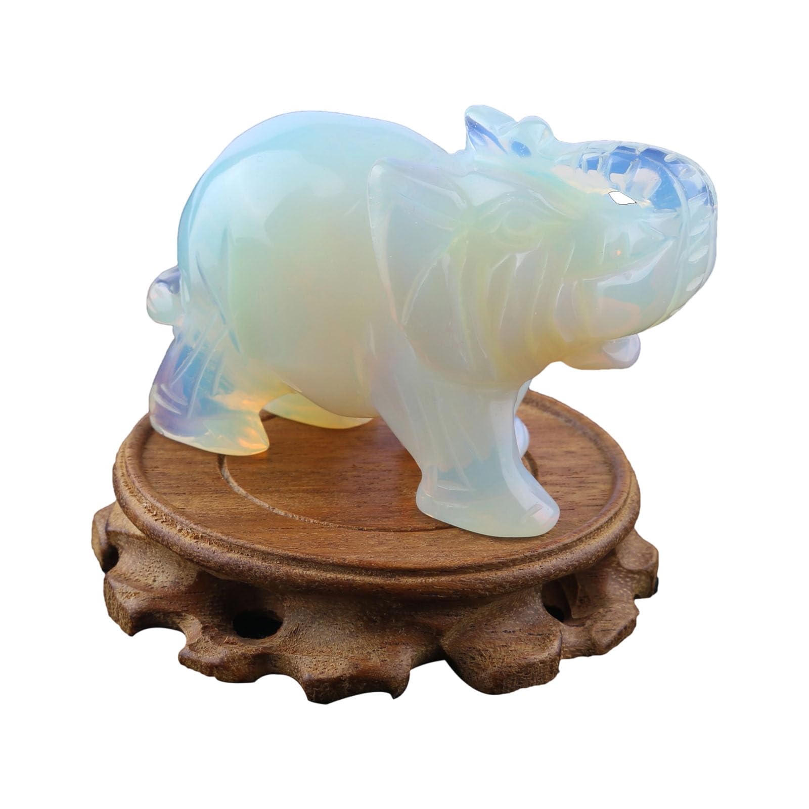 alloneslife Healings Crystal Elephant Decors Natural Stone Hand Carved Elephant Sculpture Statue Figurines Gemstones Ornament Gift Reiki Healings Ornament