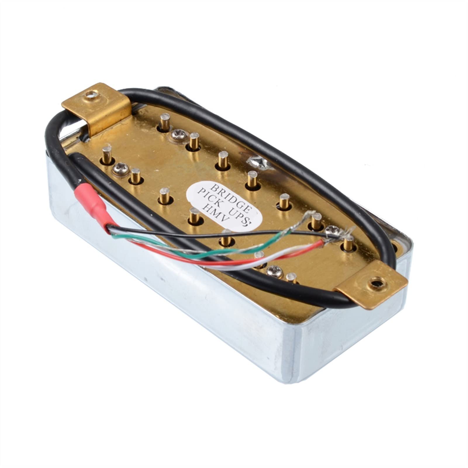 P90 Cubierta de cromo de cerámica P90 Humbucker Cerami For LP Guitarra electrica Juego de Pastillas Guitarra(Bridge Pickup GD)
