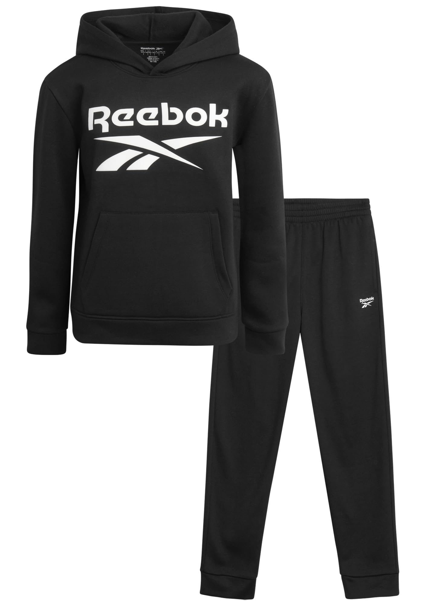 Reebok Boys Sweatpants Set - 2 Piece Fleece Pullover Hoodie Boys Sweatshirts and Youth Kids Jogger Sweatpants Athletic Sets