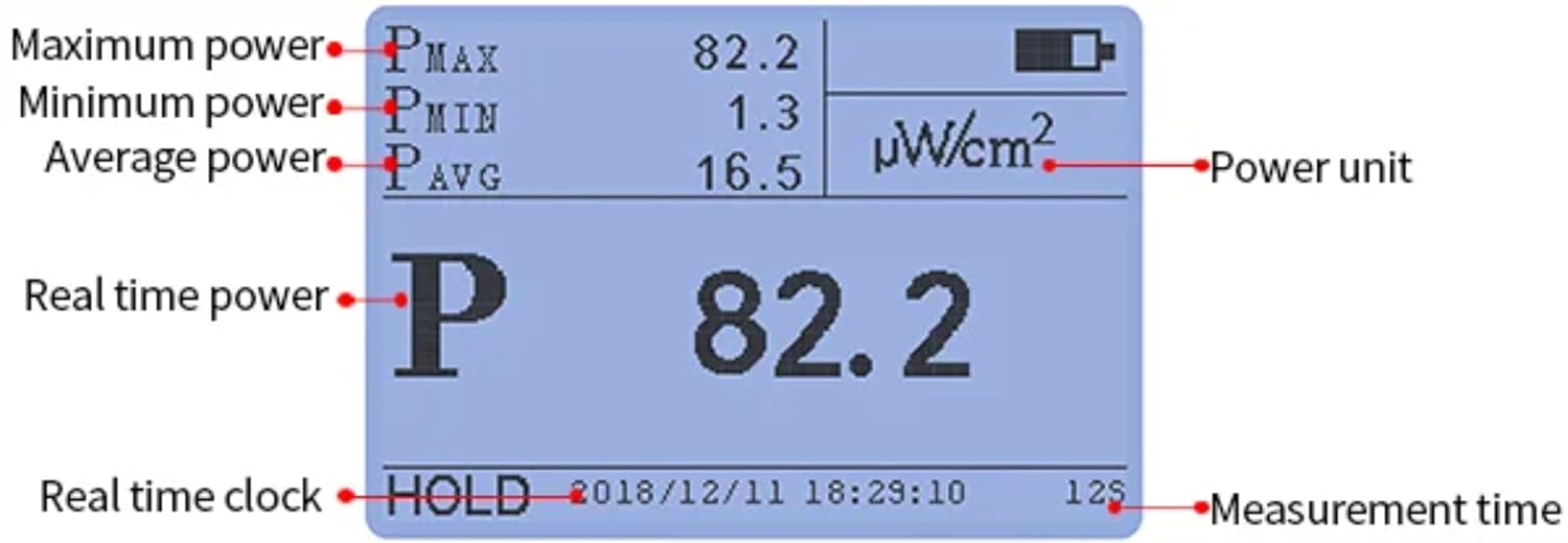 LS126C UV Photometer UVC Lamp Intensity Measurement 0-20000 μW/c㎡ Range Wireless Monitoring, Accuracy ±10%, Suitable for Healthcare, Industry and Laboratory