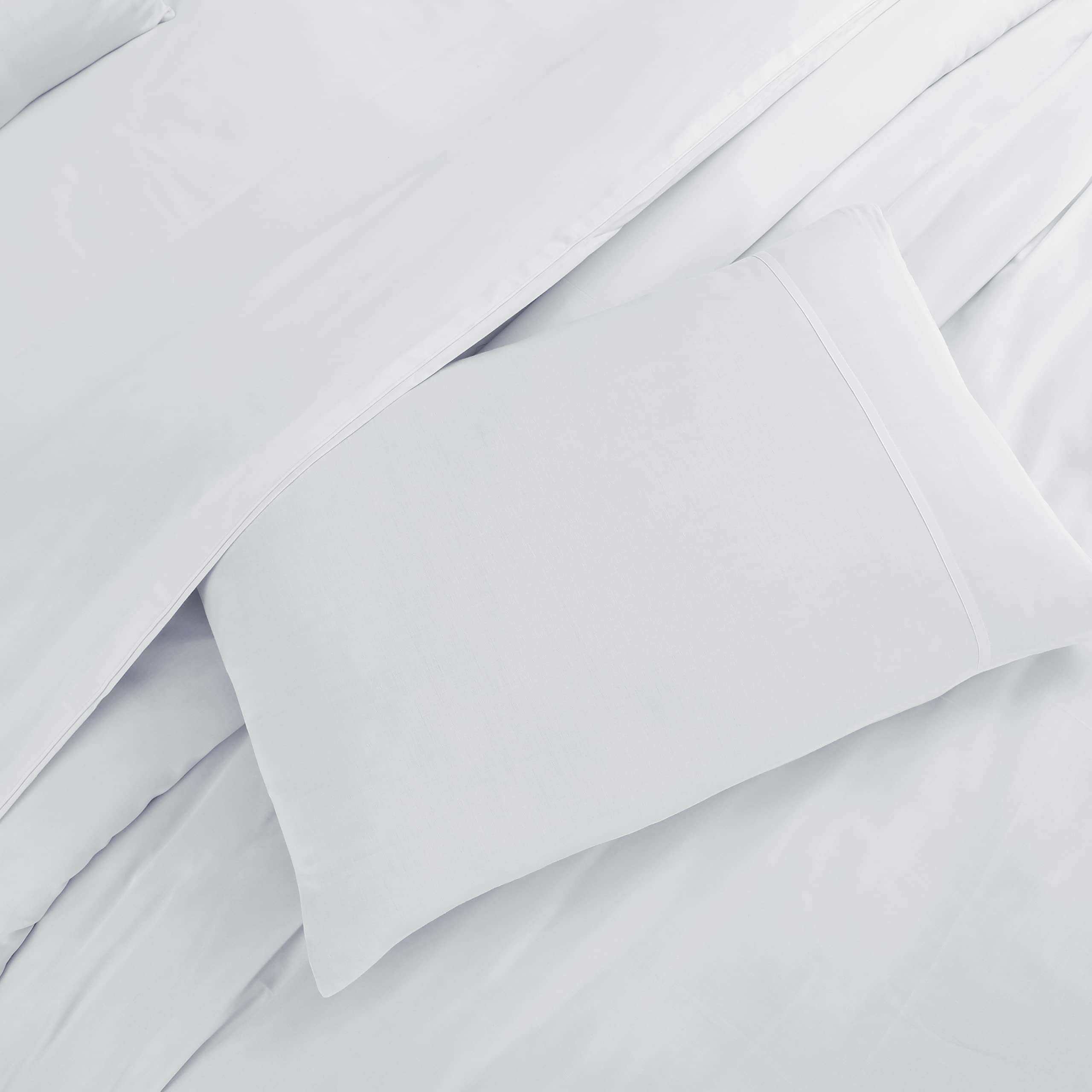 Spread Spain Madison Avenue Cotton with Light Silky and Sateen 400 Thread Count 1 Pillow Cover (22" x 34" inchWhite) 2