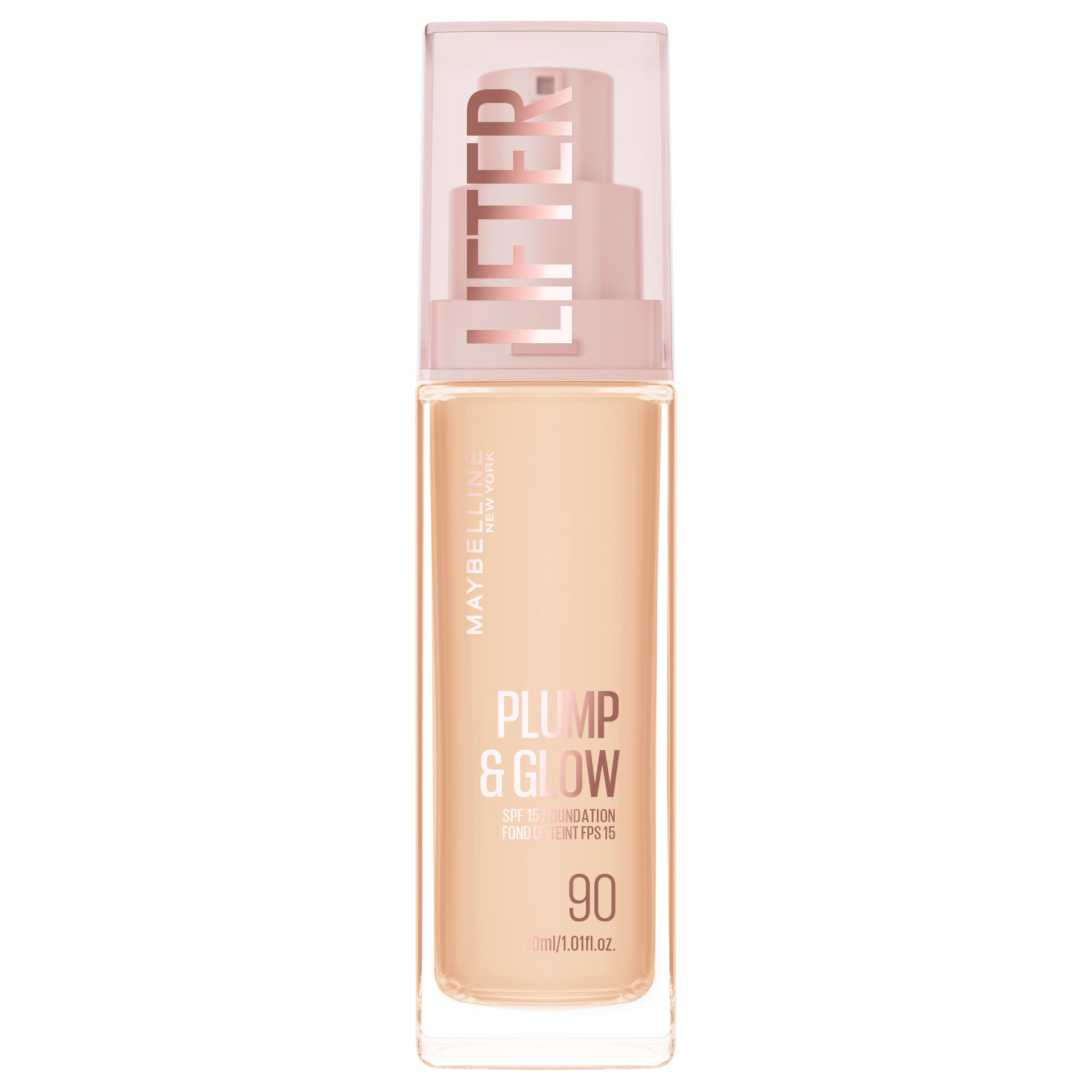 Maybelline Foundation Lifter Plump & Glow, SPF20, Buildable Coverage, 90
