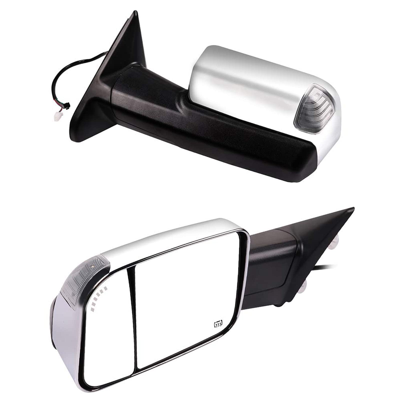 Chrome Power Heated Towing Mirrors With Puddle Light & Signal - Pair For 09-15 Ram 1500/2500/3500 4 thumbnail image