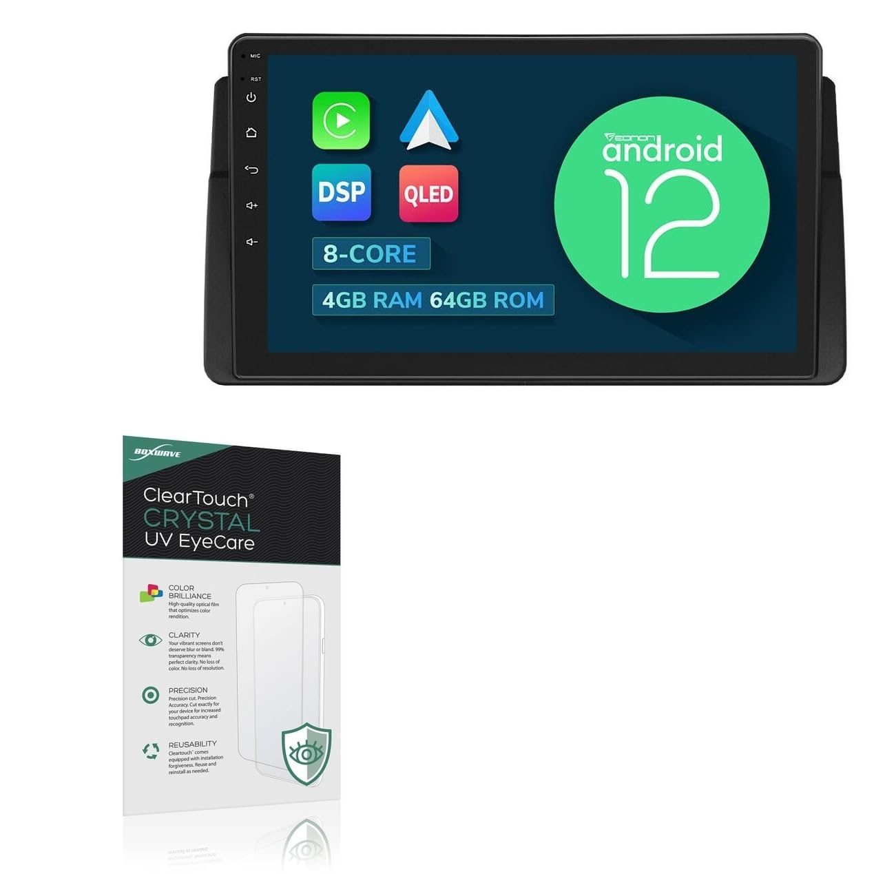 BoxWave Screen Protector Compatible With Eonon E46A12S - ClearTouch Crystal Anti-UV EyeCare (2-Pack), Filters out Harmful Blue Light Reduce Fatigue