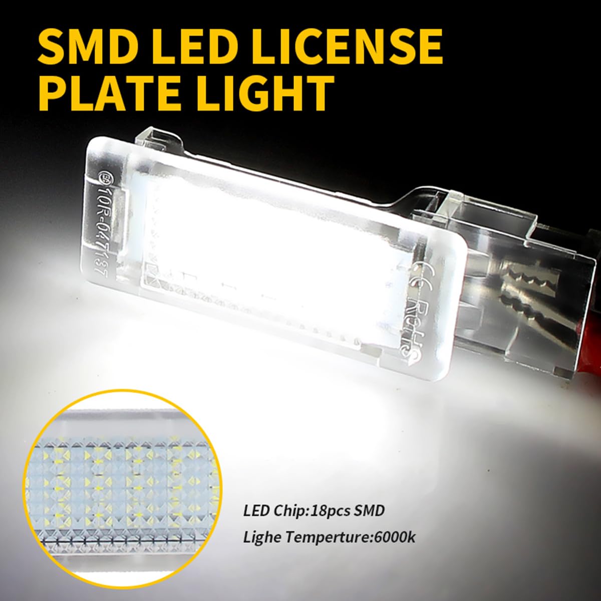Luz LED para reposapiés, guantera para compartimento de equipaje, lámparas para S/koda Superb Rapid para V/W P/assat B6 B7 G/olf 5 6 Caddy S/eat A/teca, 2 uds.