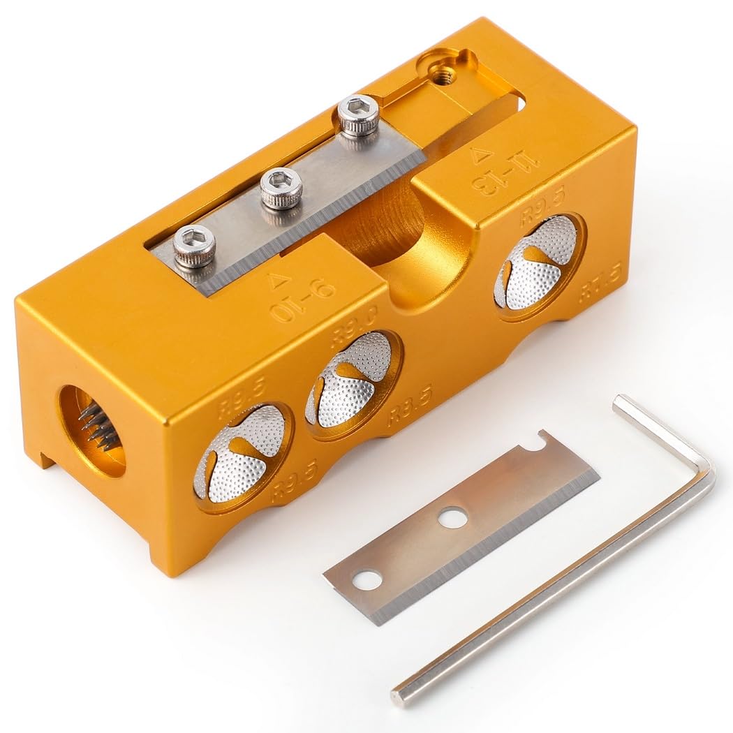 Billiard Cue Tip Tool for Polishing, Shaping, Cleaning & Trimming, Aluminum 9-in-1 Cue Tip Repair Tool, Ferrule Tool