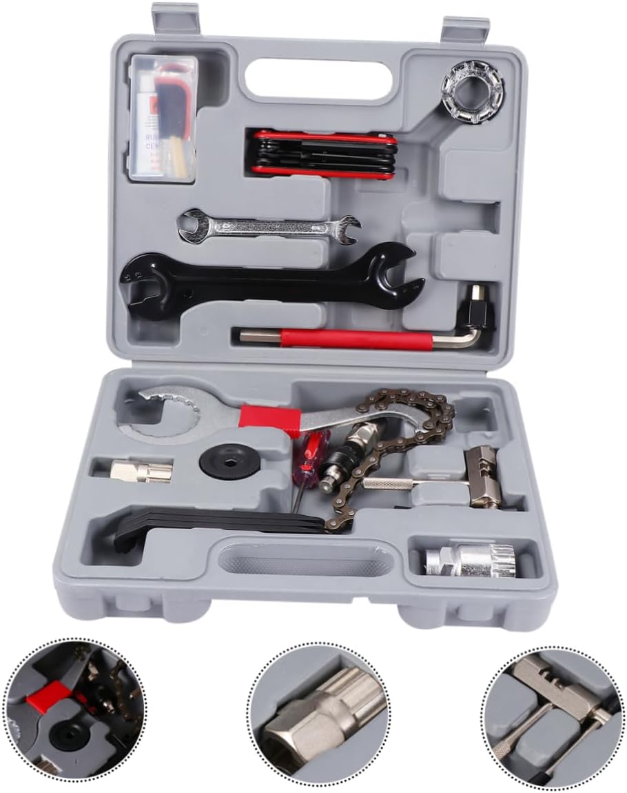 Garneck 25pcs Bike Repair Tool Multifunctional Maintenance Tools for Road Mountain Bikes Kits for Cyclists