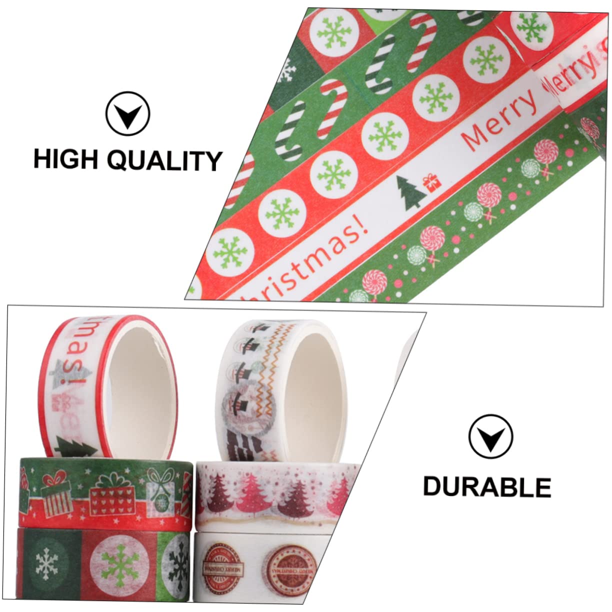 SEWACC 192rollos Cintas Decorativas De Washi para Navidad Adhesivos Temáticos para Manualidades Scrapbooking y Decoración De