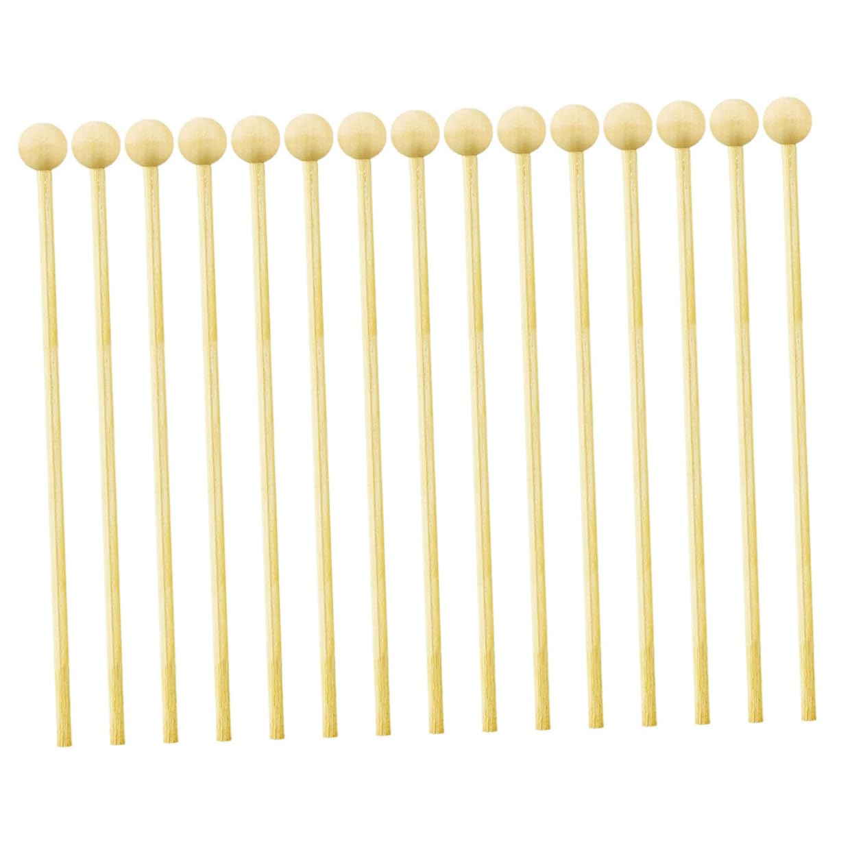 50pcs Candied Haws Sticks Cake Sticks Mixing Sticks Sugar Diy Bars Decorative Cake Rods Candy Sticks with Ball Diy Cake Bar Household Candy Picks Stirring Rods Candy Wood Bars