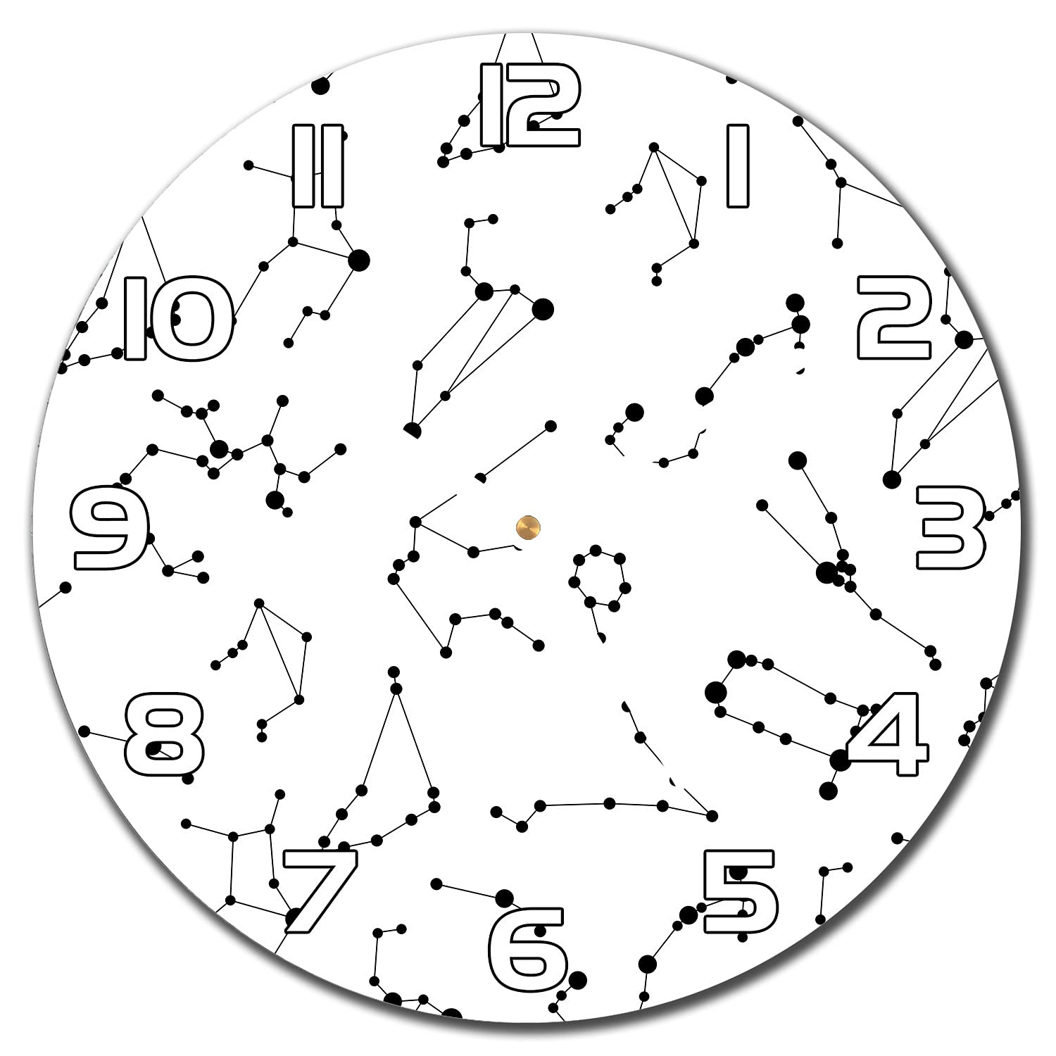 Horloge en verre cuisine salon pour lire l'heure facilement motif étoiles