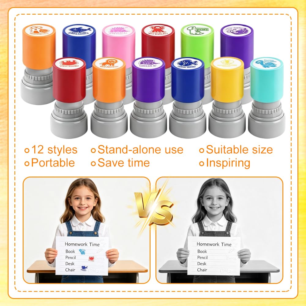 12 PCS Teacher Stamps Set - Image 6